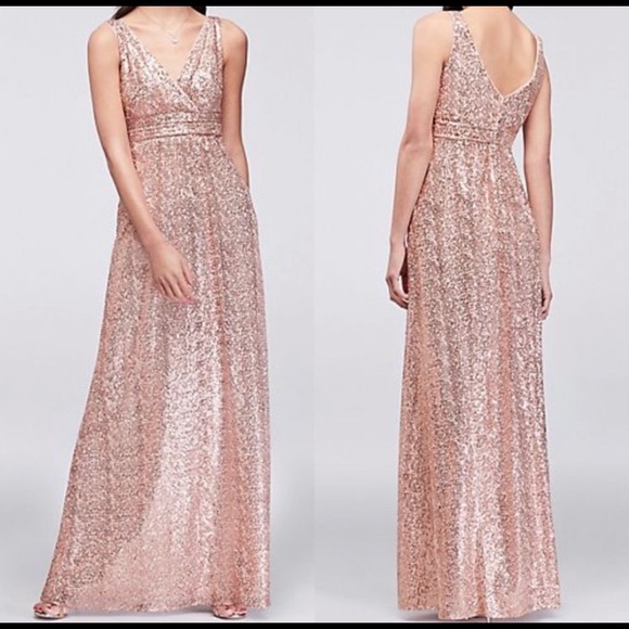 David’s Bridal F19787 Rose Gold 16 New with Tags - Picture 5 of 6